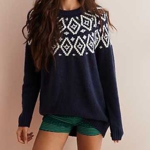 Aerie Navy fair isle sweater